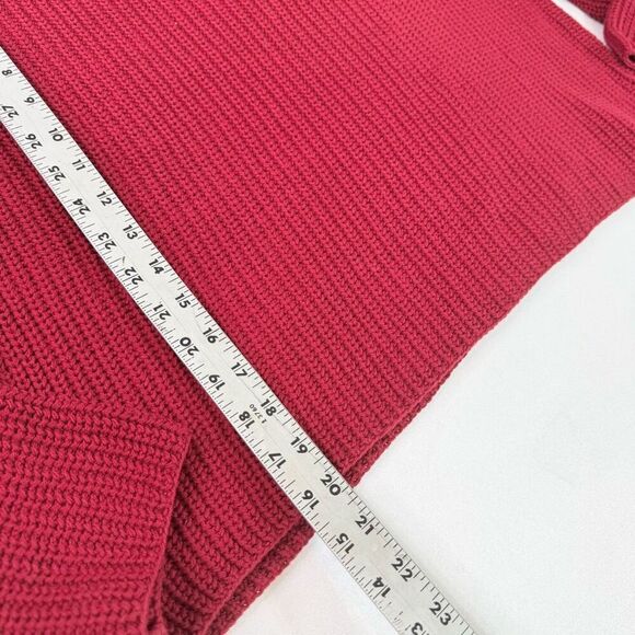 Wooden Ships Sweater Womens Medium Large Red Chunky Loose Knit Pullover - Picture 7 of 8